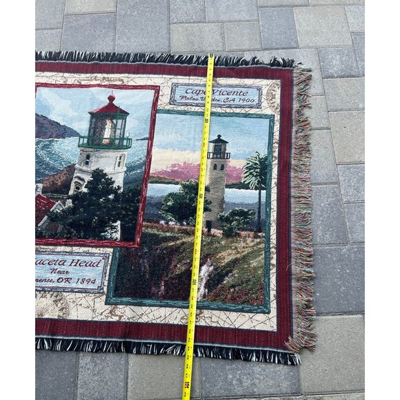 Goodwin Weavers Oregon Lighthouse Tapestry 64x45 Blanket House Cottage Florance - Picture 6 of 16